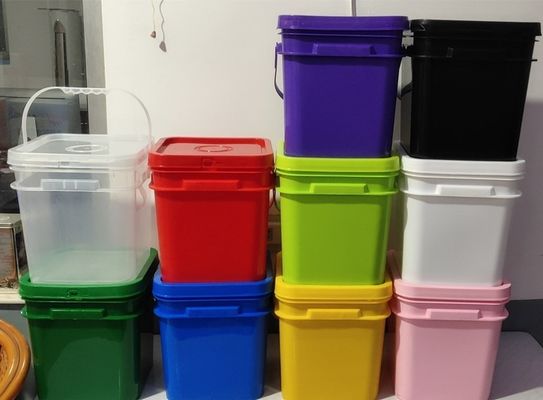 10 kg 10 litros de balde quadrado balde de plástico para beber tela de seda / transferência de calor / impressão IML