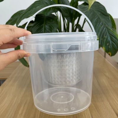 Balde 500ml-5l Balde de plástico branco claro para bebidas de pipoca, sorvete, manteiga e muito mais
