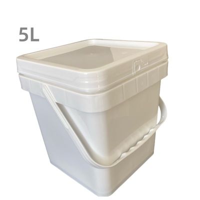 Alimentos para animais de estimação 4L 5L 6L 8L 10L Lugar branco transparente balde de plástico plástico balde de plástico com tampa