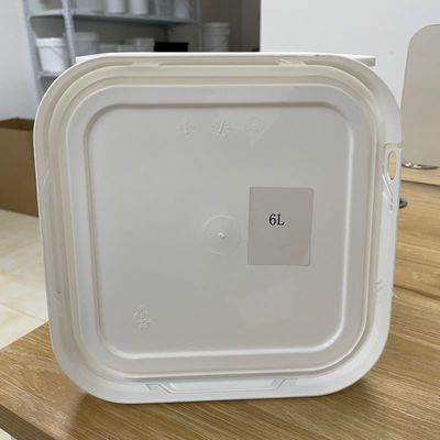 Selo à prova de adulteração 5L 6L Balde quadrado com tampa selada e balde de plástico impresso com logotipo