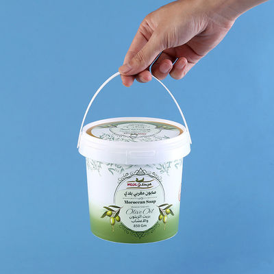 Balde de reciclagem de plástico de cor branca altamente durável com design de fácil abertura