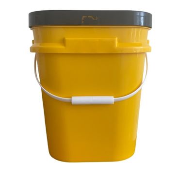 Balde de plástico quadrado 5L-20L com impressão personalizada e material de polipropileno