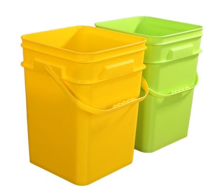 Balde de plástico quadrado 5L-20L com impressão personalizada e material de polipropileno