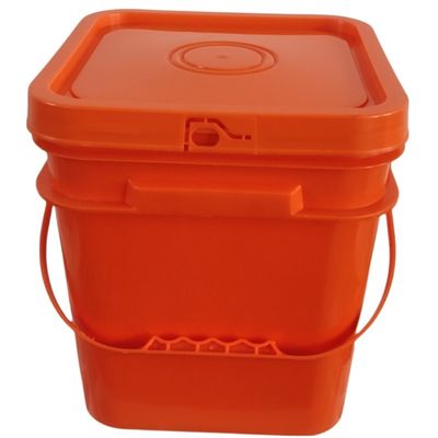 Balde de plástico impresso sob medida para recipiente de armazenamento de qualidade alimentar em design quadrado branco