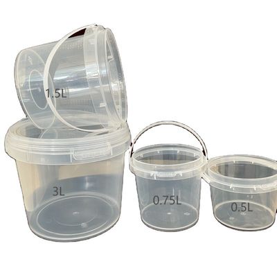 300 ml 500 ml 750 ml 1 L Balde de plástico para produtos químicos epoxi e espessura de 1,0 a 2,5 mm