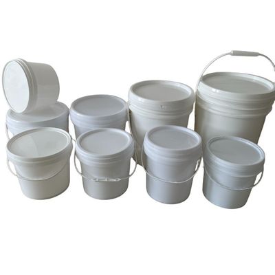 Baldes de plástico branco personalizados de 6,5 litros de qualidade alimentícia