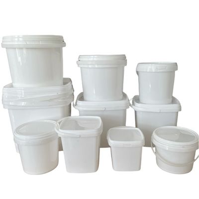 Balde de plástico quadrado personalizável 500ml 1L 2L 3L 5L com opção de recipiente quadrado