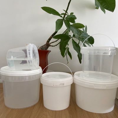Baldes de polipropileno 2 litros Balde de plástico transparente com baldes tampa e alça
