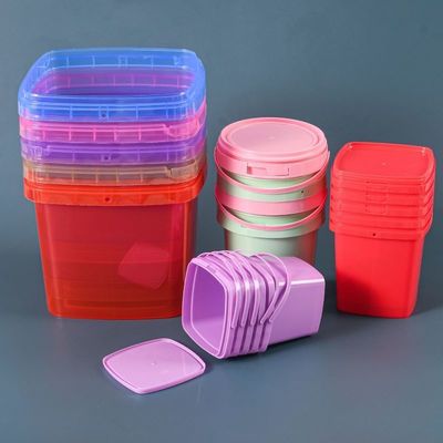 1Balde de plástico de espessura de 0,0 a 2,5 mm com tampa e alças para embalagens personalizadas