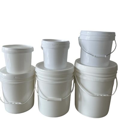 Customize pequeno balde de plástico branco com tampa 1L 2L 3L 4L 5L e amostra gratuita incluída