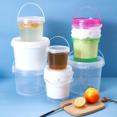 500 ml 1L 2L 3L 4L 5L balde de plástico transparente balde redondo para um design durável e resistente
