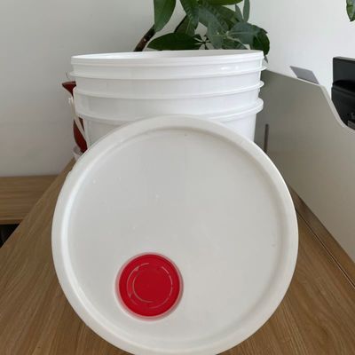 20L balde de plástico de PP branco transparente com tampa e alça para certificação da FDA
