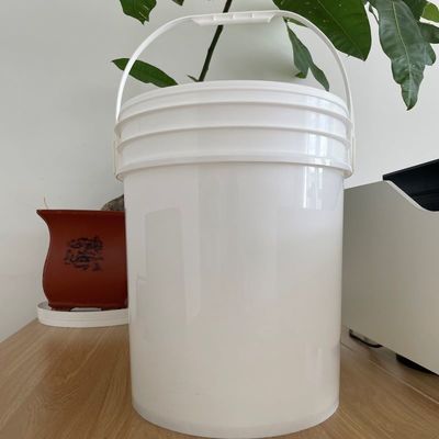 20L balde de plástico de PP branco transparente com tampa e alça para certificação da FDA