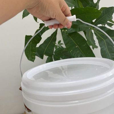 20L balde de plástico de PP branco transparente com tampa e alça para certificação da FDA