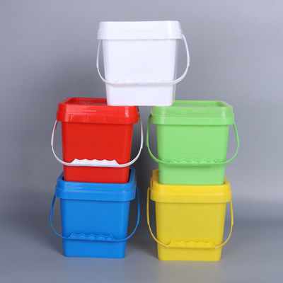 2L / 4L / 5L / 8L / 10L / 15L / 18L recipiente PP balde de plástico 5 galões balde quadrado com tampa
