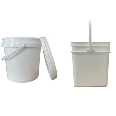 2L / 4L / 5L / 8L / 10L / 15L / 18L recipiente PP balde de plástico 5 galões balde quadrado com tampa