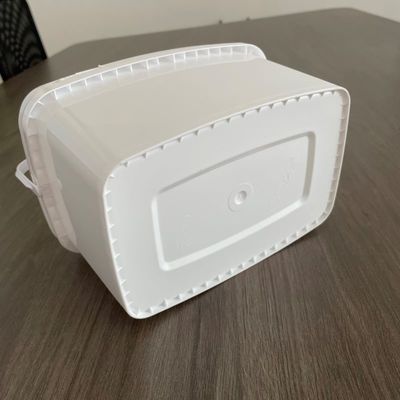 Customize 3L 5L fácil de abrir balde retangular balde de plástico com tampa e alça