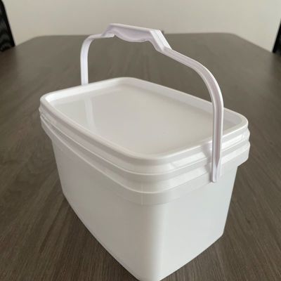 Customize 3L 5L fácil de abrir balde retangular balde de plástico com tampa e alça