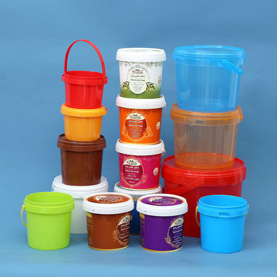 Certificado GAP/ISO/FDA 300ml-5L Custom Clear Peanut Butter Sauce Embalagem de alimentos recipiente de balde com tampa