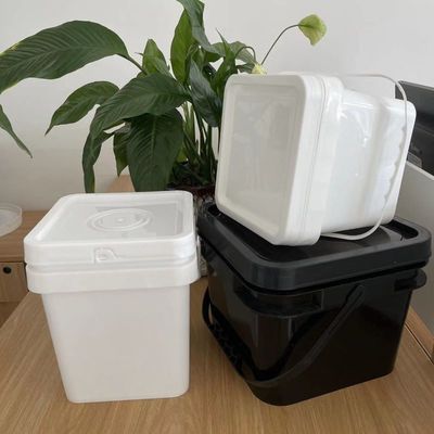Ferramenta 2 galões quadrados de plástico balde de banheira de recipiente com tampas à prova de adulteração GAP/ISO/FDA certificado