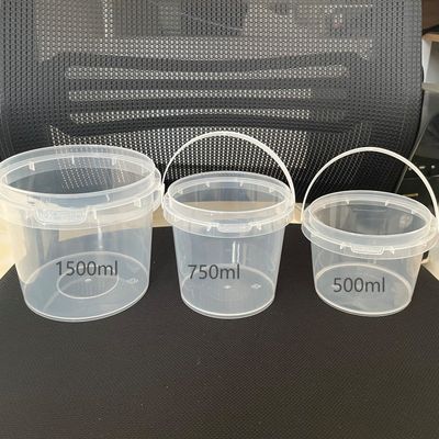 Recipiente de rebuçados transparente com baldeiras, tampa e alça 200 ml 300 ml 500 ml 750 ml 1L 2L 3L