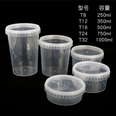 Recipiente de rebuçados transparente com baldeiras, tampa e alça 200 ml 300 ml 500 ml 750 ml 1L 2L 3L