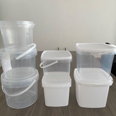 Grade de alimentos personalizar balde de plástico quadrado 5L para armazenamento e embalagem de alimentos