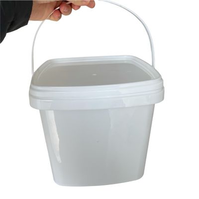 GAP/ISO/FDA Certified Square Plastic Bucket em 500ml 1L 2L 3L 4L 5L Dimensões para Snacks