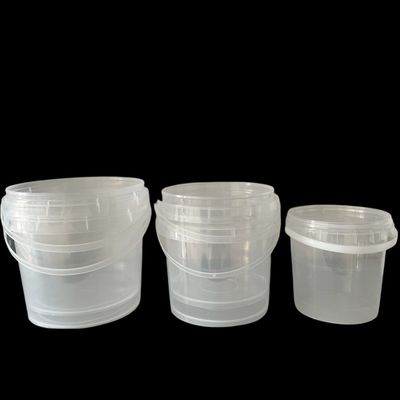 Container de balde de plástico transparente de 1000 ml com tela de seda e impressão de transferência de calor