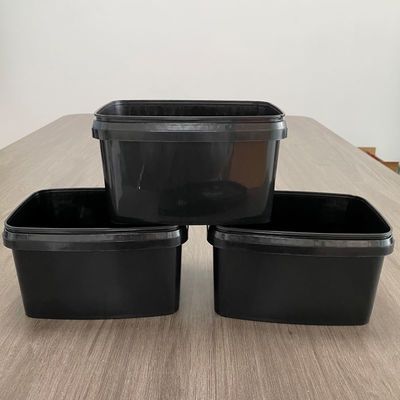 Balde de plástico branco retangular de 3L com espessura de tampa de 1,0 a 2,5 mm e acessível