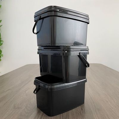 Balde de plástico branco retangular de 3L com espessura de tampa de 1,0 a 2,5 mm e acessível