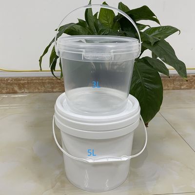 Material de polipropileno Contenedor de alimentos 3L 5L redondo ou quadrado com tampa Balde plástico