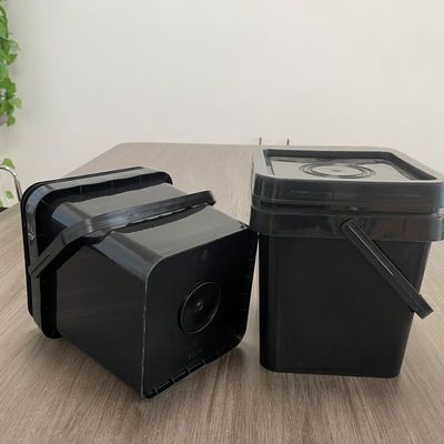 Balde de plástico quadrado de 5L personalizável e reciclável para embalagens de sementes