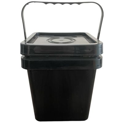 Balde de plástico quadrado de 5L com cor amarela e paredes duráveis de 1,0-2,5 mm