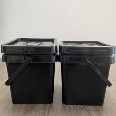 Balde de plástico quadrado de 5L com cor amarela e paredes duráveis de 1,0-2,5 mm