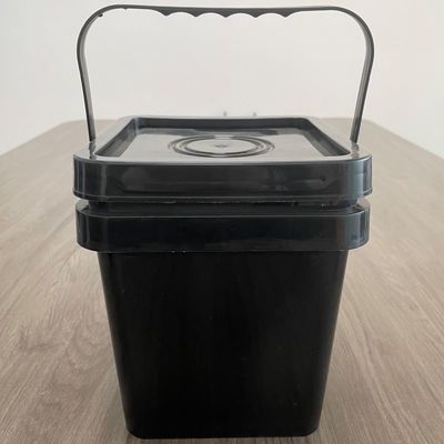 Balde de plástico quadrado de 5L com cor amarela e paredes duráveis de 1,0-2,5 mm