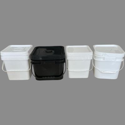 Reciclar 5L 6L 8L 10L HDPE plástico balde quadrado com logotipo e design de impressão personalizado