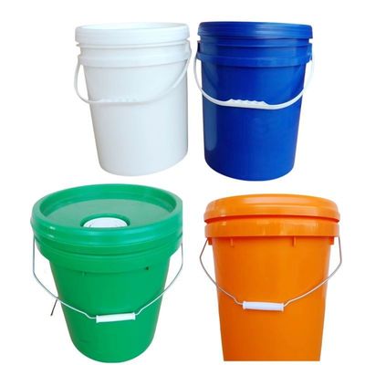 Fecho do cachimbo e balde de manuseio de metal 20L balde de plástico branco com material de polipropileno