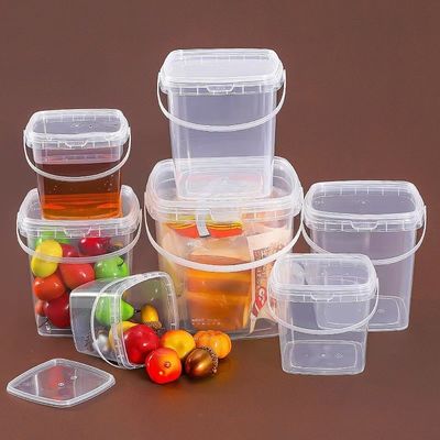 Container de balde de plástico de PP quadrado 8L Impressão a cores ou em branco tela de seda / transferência de calor / IML