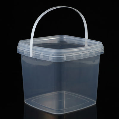 2L 3L 5L 8L 10L balde de plástico transparente com tapa fácil de abrir e fechar