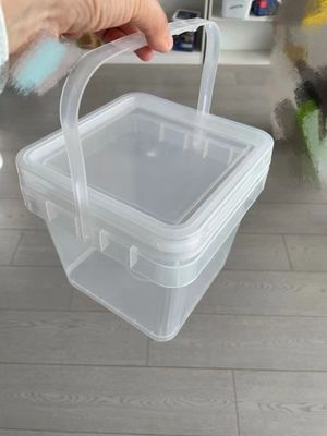 2L 3L 5L 8L 10L balde de plástico transparente com tapa fácil de abrir e fechar