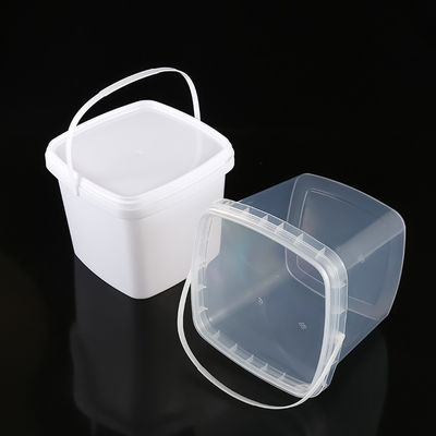 2L 3L 5L 8L 10L balde de plástico transparente com tapa fácil de abrir e fechar