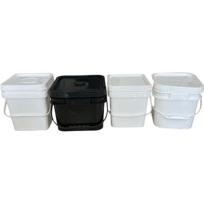 Reciclagem de recipiente de plástico quadrado com tampa de balde Impressão versátil e design durável