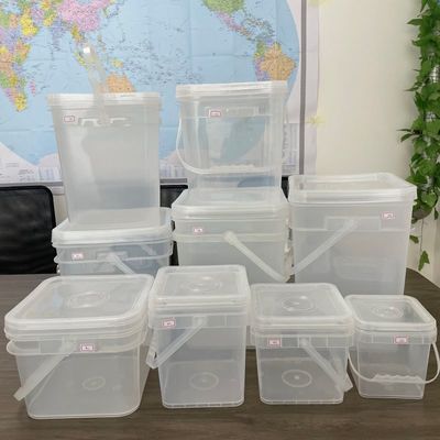 Químico Multifunção Selado 4L-20L Barril Quadrado Transparente 1,0 a 2,5 mm de espessura