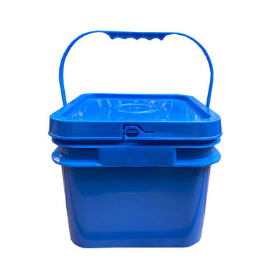 Forma quadrada HDPE 4L 5L 8L balde de plástico balde de plástico quadrado com tampa e alça