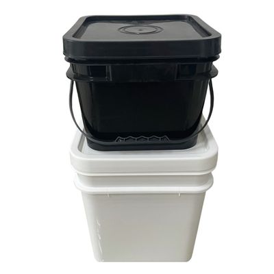 Forma quadrada HDPE 4L 5L 8L balde de plástico balde de plástico quadrado com tampa e alça