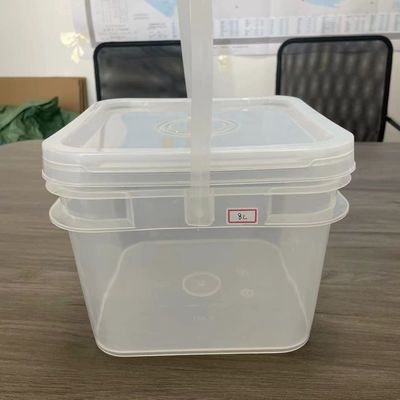 Forma quadrada HDPE 4L 5L 8L balde de plástico balde de plástico quadrado com tampa e alça