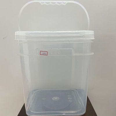 Forma quadrada HDPE 4L 5L 8L balde de plástico balde de plástico quadrado com tampa e alça