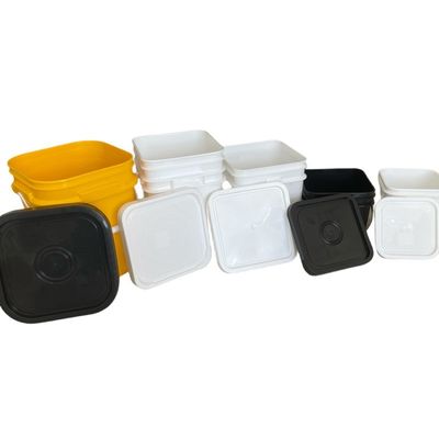 Balde quadrado personalizado com tampa 1,0-2,5 mm espessura 4 lados balde de plástico impresso
