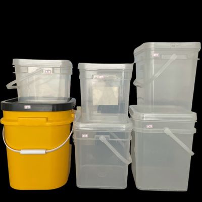 Balde de plástico com tampa à prova de adulteração para biscoitos 4L 5L 6L Balde quadrado durável